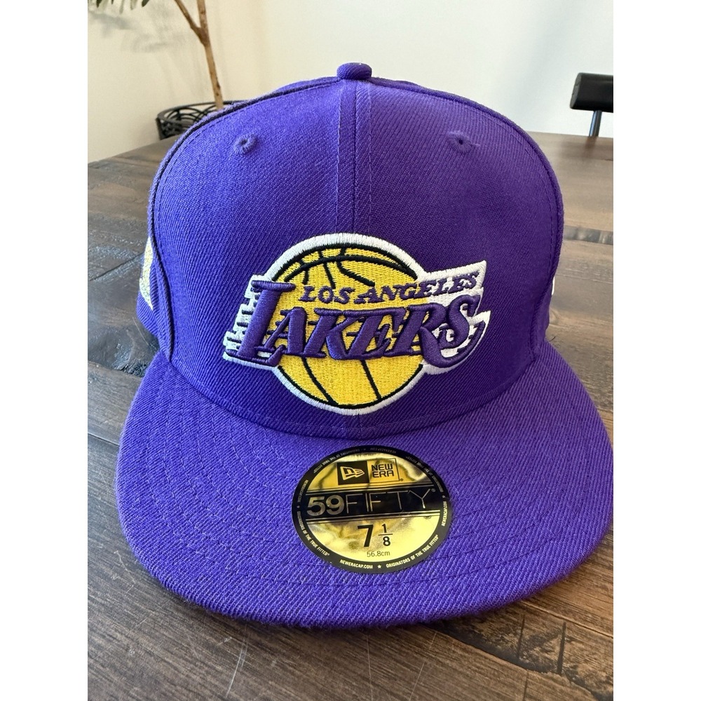 Los Angeles Lakers NBA New Era Sz 7 1/8 Icy Trophy Patch 59FIFTY Fitted Hat Cap